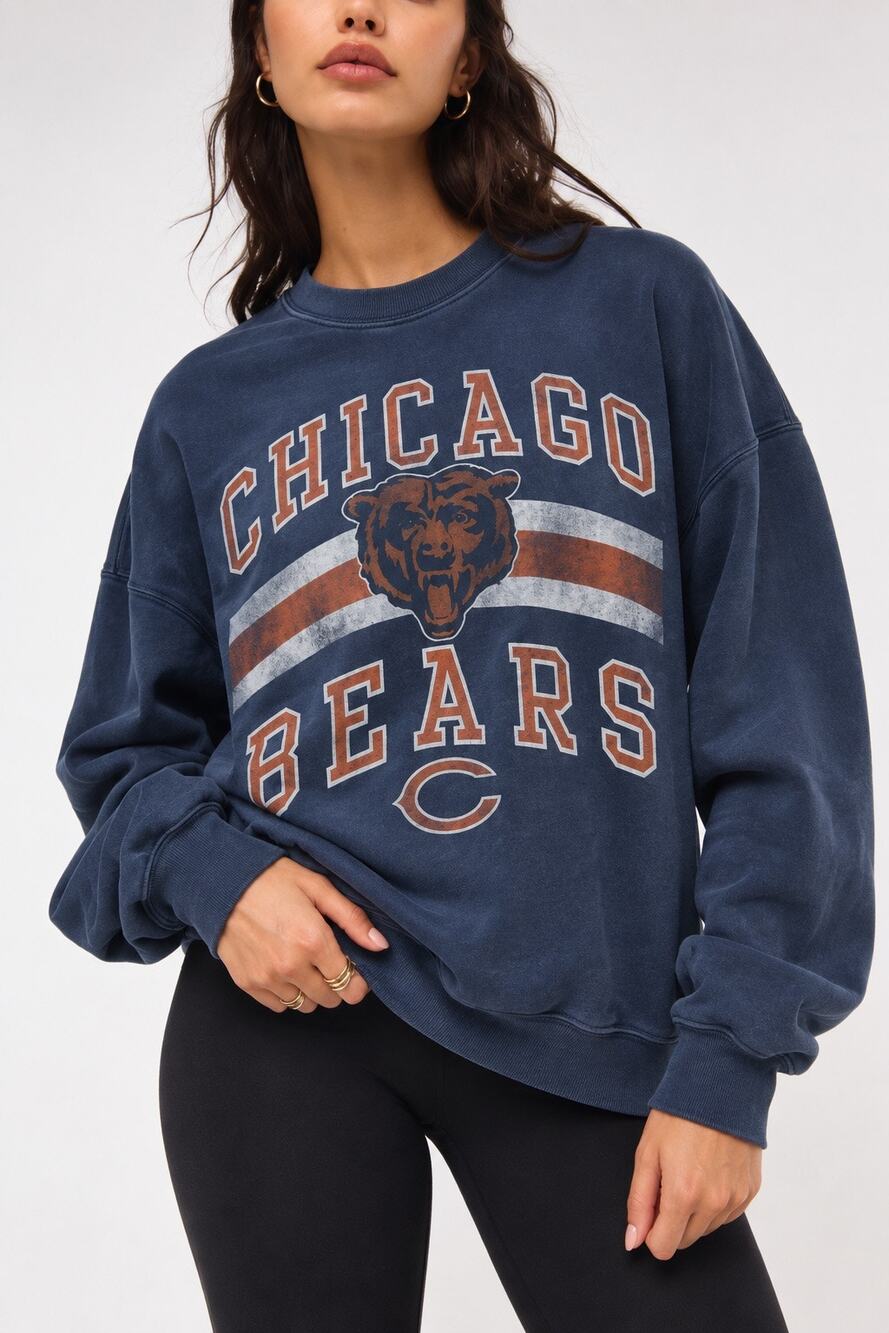 ABERCROMBIE & FITCH Chicago Bears Pullover Sweatshirt Size Small